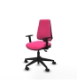 Piqueras y Crespo Elche AS similpiel rosa brazos 1D base piramidal ruedas nailon 65mm