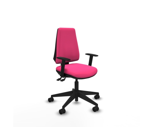 Piqueras y Crespo Elche AS similpiel rosa brazos 1D base piramidal ruedas nailon 65mm