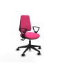 Piqueras y Crespo Elche AS similpiel rosa brazos fijos base piramidal ruedas nailon 65mm