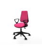 Piqueras y Crespo Elche AS similpiel rosa brazos fijos base piramidal ruedas nailon 65mm