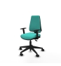 Piqueras y Crespo Elche AS similpiel turquesa brazos 1D base piramidal ruedas nailon 65mm