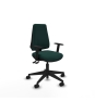 Piqueras y Crespo Elche AS similpiel verde botella brazos 1D base piramidal ruedas nailon 65mm