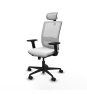 Piqueras y Crespo Haches traslack malla blanca bali blanco brazos 2D base nailon cabecero malla 2D ruedas 65mm nailon