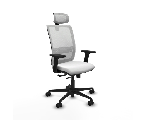 Piqueras y Crespo Haches traslack malla blanca bali blanco brazos 2D base nailon cabecero malla 2D ruedas 65mm nailon