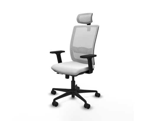Piqueras y Crespo Haches traslack malla blanca bali blanco brazos 2D base nailon cabecero malla 2D ruedas 65mm nailon