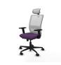 Piqueras y Crespo Haches traslack malla blanca bali morado brazos 2D base nailon cabecero malla 2D ruedas 65mm nailon