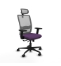 Piqueras y Crespo Haches traslack malla gris bali morado brazos 2D base nailon cabecero malla 2D ruedas 65mm nailon
