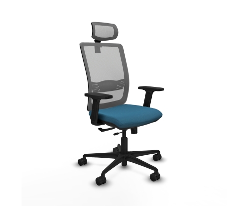 Piqueras y Crespo Haches traslack malla gris bali verde petroleo brazos 2D base nailon cabecero malla 2D ruedas 65mm nailon