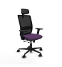 Piqueras y Crespo Haches traslack malla negra bali morado brazos 2D base nailon cabecero malla 2D ruedas 65mm nailon