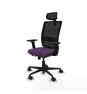 Piqueras y Crespo Haches traslack malla negra bali morado brazos 2D base nailon cabecero malla 2D ruedas 65mm nailon