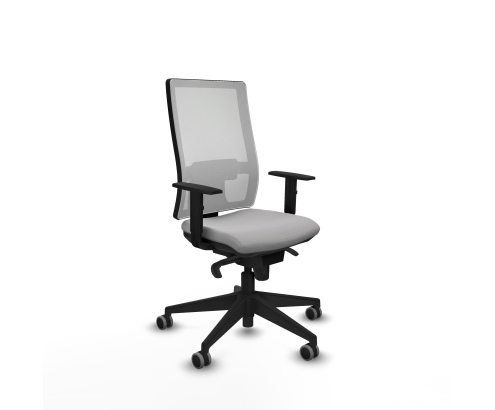 Piqueras y Crespo Horna sincro malla blanca bali gris claro brazos 1D base piramidal ruedas 65mm engomadas