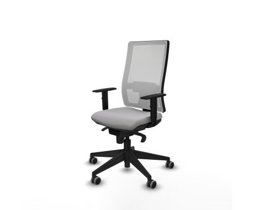 Piqueras y Crespo Horna sincro malla blanca bali gris claro brazos 1D base piramidal ruedas 65mm engomadas