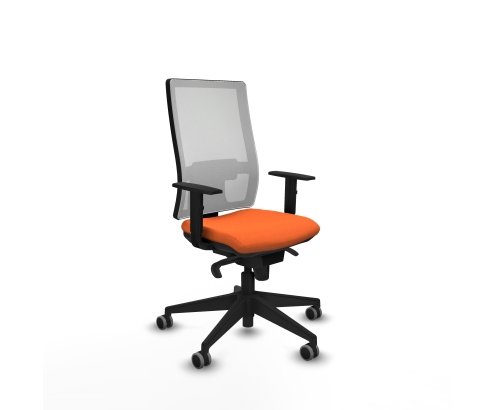 Piqueras y Crespo Horna sincro malla blanca bali naranja brazos 1D base piramidal  ruedas 65mm engomadas