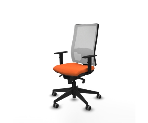 Piqueras y Crespo Horna sincro malla blanca bali naranja brazos 1D base piramidal  ruedas 65mm engomadas