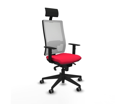 Piqueras y Crespo Horna sincro malla blanca bali rojo brazos 1D base piramidal cabecero fijo ruedas 65mm engomadas