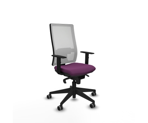 Piqueras y Crespo Horna sincro malla blanca similpiel morado brazos 1D base piramidal ruedas 65mm engomadas