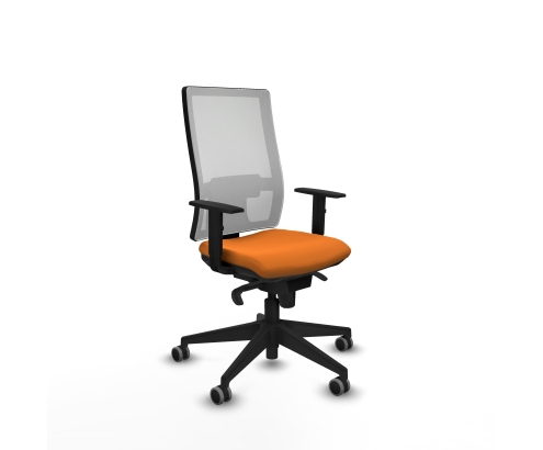 Piqueras y Crespo Horna sincro malla blanca similpiel naranja brazos 1D base piramidal  ruedas 65mm engomadas