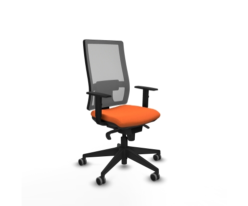 Piqueras y Crespo Horna sincro malla gris bali naranja brazos 1D base piramidal ruedas 65mm engomadas