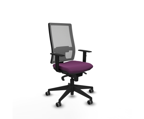 Piqueras y Crespo Horna sincro malla gris similpiel morado brazos 1D base piramidal  ruedas 65mm engomadas