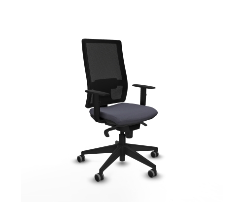 Piqueras y Crespo Horna sincro malla negra bali gris oscuro brazos 1D base piramidal ruedas 65mm engomadas