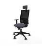 Piqueras y Crespo Horna traslack malla negra bali gris oscuro brazos 1D base piramidal cabecero 2D ruedas 65mm engomadas