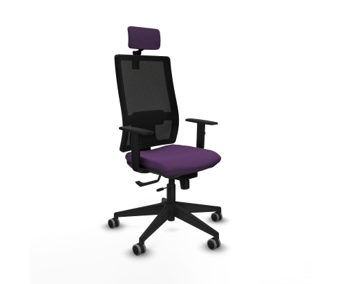 Piqueras y Crespo Horna traslack malla negra bali morado brazos 1D base piramidal cabecero 2D ruedas 65mm engomadas