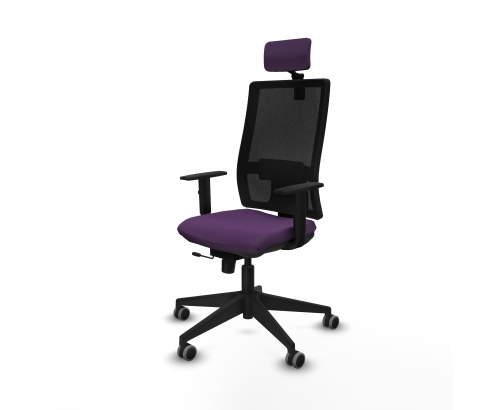 Piqueras y Crespo Horna traslack malla negra bali morado brazos 1D base piramidal cabecero 2D ruedas 65mm engomadas