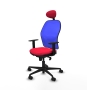 Piqueras y Crespo Jorquera sincro malla azul bali rojo brazos 1D base nailon cabecero fijo ruedas 65mm nailon
