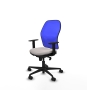 Piqueras y Crespo Jorquera sincro malla azul similpiel blanco brazos 1D base nailon  ruedas 65mm nailon