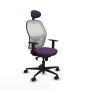 Piqueras y Crespo Jorquera sincro malla blanca bali morado brazos 1D base nailon cabecero fijo ruedas 65mm nailon