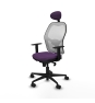 Piqueras y Crespo Jorquera sincro malla blanca bali morado brazos 1D base nailon cabecero fijo ruedas 65mm nailon