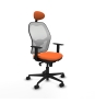 Piqueras y Crespo Jorquera sincro malla blanca bali naranja brazos 1D base nailon cabecero fijo ruedas 65mm nailon
