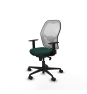 Piqueras y Crespo Jorquera sincro malla blanca similpiel verde botella brazos 1D base nailon  ruedas 65mm nailon