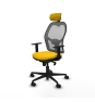 Piqueras y Crespo Jorquera sincro malla gris bali amarillo brazos 1D base nailon cabecero 2D ruedas 65mm nailon
