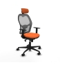 Piqueras y Crespo Jorquera sincro malla gris bali naranja brazos 1D base nailon cabecero 2D ruedas 65mm nailon