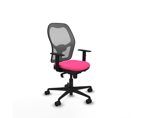 Piqueras y Crespo Jorquera sincro malla gris similpiel rosa brazos 1D base nailon ruedas 65mm nailon