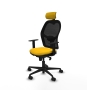 Piqueras y Crespo Jorquera sincro malla negra bali amarillo brazos 1D base nailon cabecero 2D ruedas 65mm nailon