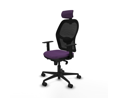 Piqueras y Crespo Jorquera sincro malla negra bali morado brazos 1D base nailon cabecero 2D ruedas 65mm nailon