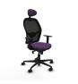 Piqueras y Crespo Jorquera sincro malla negra bali morado brazos 1D base nailon cabecero fijo ruedas 65mm nailon