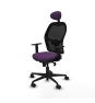 Piqueras y Crespo Jorquera sincro malla negra bali morado brazos 1D base nailon cabecero fijo ruedas 65mm nailon