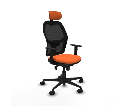 Piqueras y Crespo Jorquera sincro malla negra bali naranja brazos 1D base nailon cabecero 2D ruedas 65mm nailon