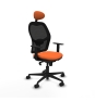 Piqueras y Crespo Jorquera sincro malla negra bali naranja brazos 1D base nailon cabecero fijo ruedas 65mm nailon