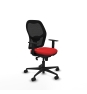 Piqueras y Crespo Jorquera sincro malla negra similpiel rojo brazos 1D base nailon  ruedas 65mm nailon