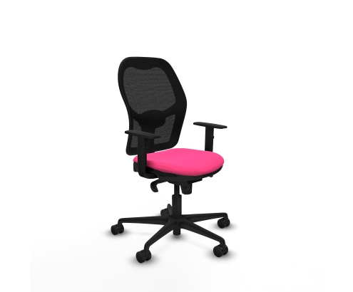 Piqueras y Crespo Jorquera sincro malla negra similpiel rosa brazos 1D base nailon ruedas 65mm nailon
