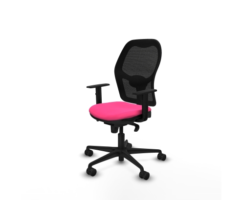 Piqueras y Crespo Jorquera sincro malla negra similpiel rosa brazos 1D base nailon ruedas 65mm nailon