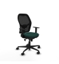 Piqueras y Crespo Jorquera sincro malla negra similpiel verde botella brazos 1D base nailon  ruedas 65mm nailon