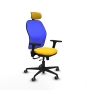 Piqueras y Crespo Jorquera traslack malla azul similpiel amarillo brazos 3D base nailon cabecero 2D ruedas 65mm engomada