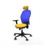 Piqueras y Crespo Jorquera traslack malla azul similpiel amarillo brazos 3D base nailon cabecero 2D ruedas 65mm engomada