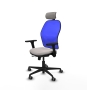 Piqueras y Crespo Jorquera traslack malla azul similpiel blanco brazos 3D base nailon cabecero 2D ruedas 65mm engomada