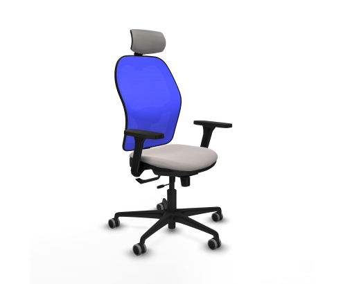 Piqueras y Crespo Jorquera traslack malla azul similpiel blanco brazos 3D base nailon cabecero 2D ruedas 65mm engomada